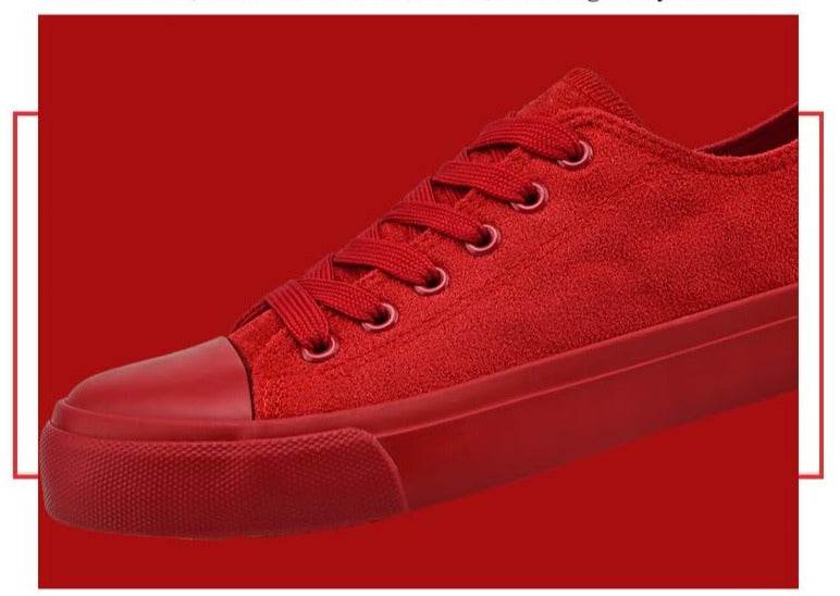 Canvas Shoes for Women Low Top Women's Fashion Sneakers Casual Tennis Shoes Classic Canvas Walking Shoes Red