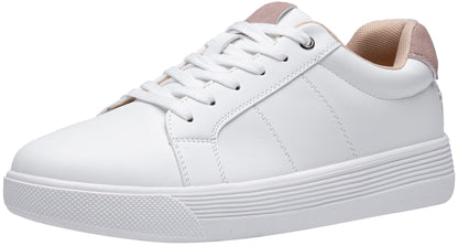 White Sneakers 8013 Casual Fashion Low Top Comfortable Classic Shoes for Women Size 8(CJY8013 White Pink 08)